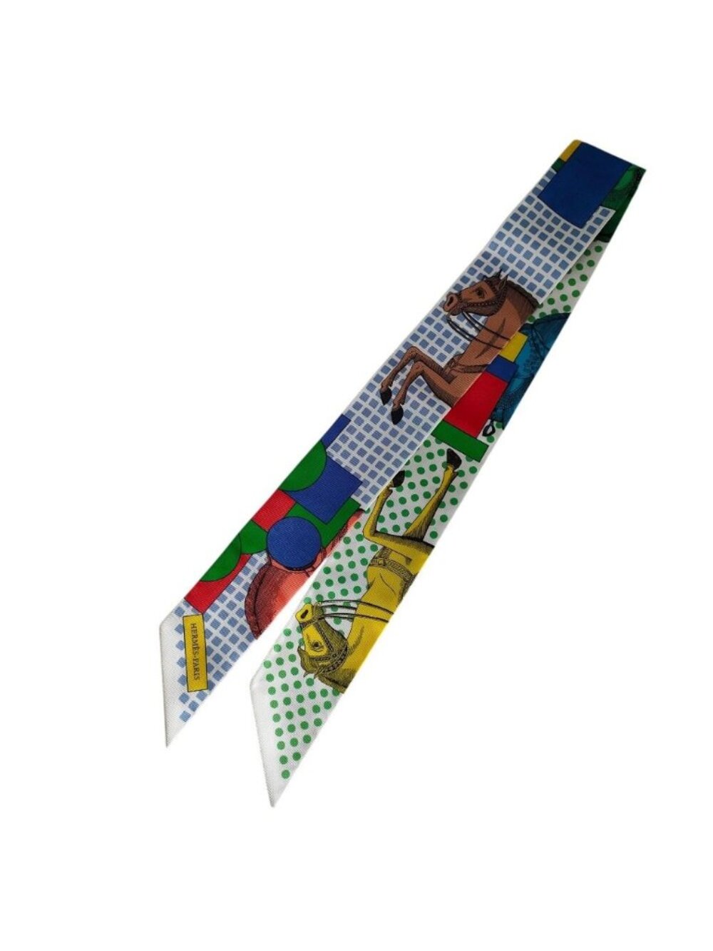 Hermes Cavaliere en Formes Twilly Scarf Multicolor